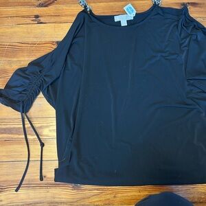 Michael Kors Black Blouse with Chain Accents